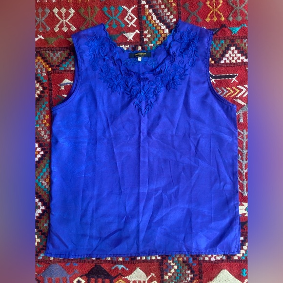 Vintage Embroidered Silk Tank Top - Picture 2 of 6